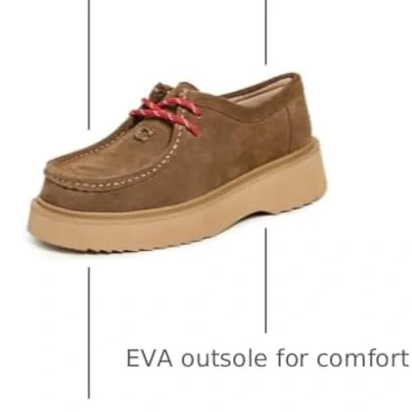 Coach Tan Suede Men's Loafers with Red Laces - Picture 2 of 2